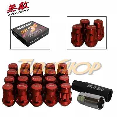 Muteki Lock Sr35 Wheels Lug Nuts 12x1.5 M12 1.5 Acorn Rims Close End 20 Red T • $69.95