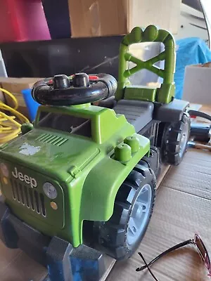 Mega Bloks Green Jeep Ride On Kids Toy 4 Wheels 24  X 11  X 17  Works • $25.99