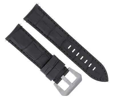 22mm Grain Leather Watch Band Strap For Montblanc Timewalker Watch Chrono Black • $29.95