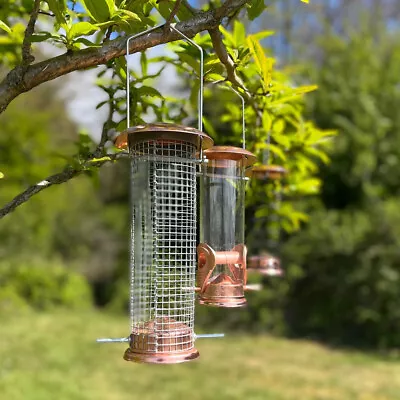 Copper Style Hanging Bird Feeder Seed Nut And Suet Fat Ball (Set Of 3) • £9.99