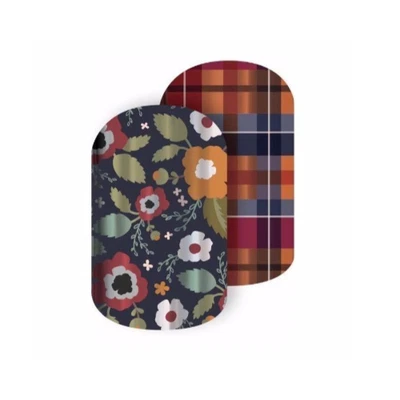 $6.88 • Buy 🦊 Jamberry Nail Art Wraps Full Sheet Brisk Amber Satin Mixed Mani Orange Plaid