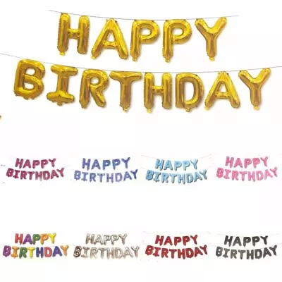£2.95 • Buy Happy Birthday Balloons Banner Balloon Bunting Party Decoration Inflating Decor