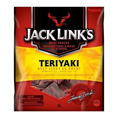 3 Packs Jack Links Beef Jerky Teriyaki Flavor Natural Smoky Snack 80g Ea NEW • £56.21