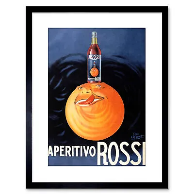 Ad Drink Aperitif Rossi Orange Bottle Turin Italy Framed Print 9x7 Inch • £15.99