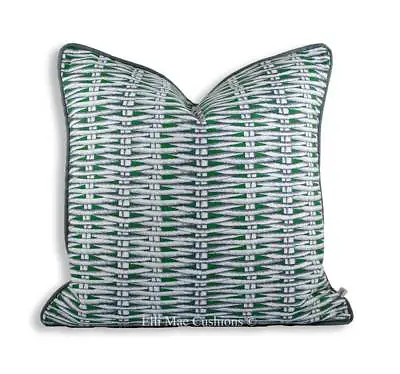 £24.99 • Buy Christian Lacroix Barbade Designer Fabric Green White Sofa Throw Pillow Cover