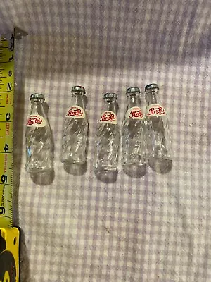 Miniature Pepsi Bottles (5) With Caps 2 1/2  • $35