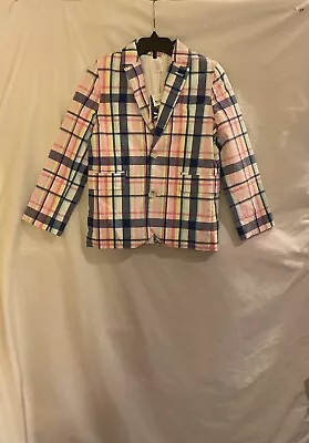 Gymbree Boys Pastel Plaid Easter Blazer NWT • $30