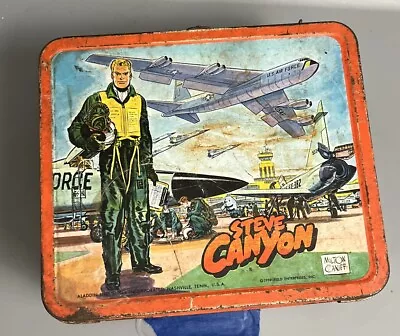 1959 Steve Canyon Aladdin Metal Old Vintage Lunchbox Lunch Box No Thermos • $60