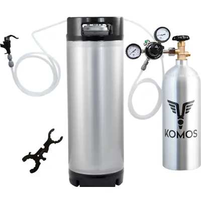 KOMOS® Homebrew Kegging Kit | Ball Lock Keg | Corny Keg | Premium Dual Gauge Reg • $350