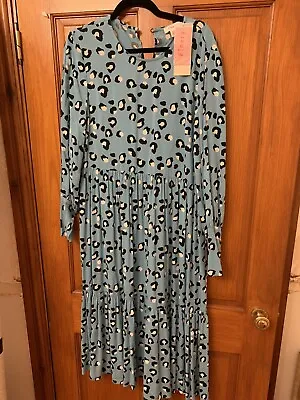 £29.99 • Buy Finery Blue Leopard Print Dress Uk 14 Tags On 