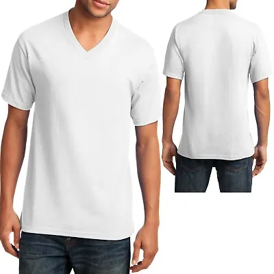 Mens V-Neck T-Shirt Cotton Blend Including NEONS Sizes S M L XL 2XL 3XL 4XL NEW • $12.99