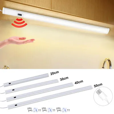 New LED Kitchen Under Cabinet Light Cupboard Strip Lamp Hand Sweep Sensor Switch • £7.07