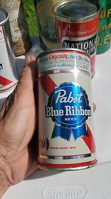 Excelent Pabst Blue Ribbon Beer 2 Panel Flat Top Beer  EMPTY CAN NO ALCOHOL  • $41.98
