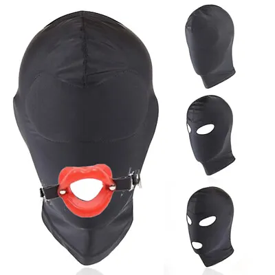 £7 • Buy Bondage Hood Mask Head Harness Elastic Headgear Open Mouth Lips Gag Fetish BDSM