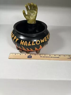 Vintage Gemmy Happy Halloween Witch Hand Motion Activated Sounds Movement Bowl • $24.99