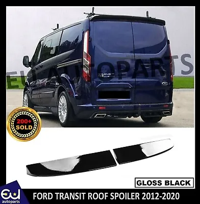 For Ford Transit Custom 2012-2020 Gloss Black Rear Twin Barn Door Roof Spoiler • £49.99