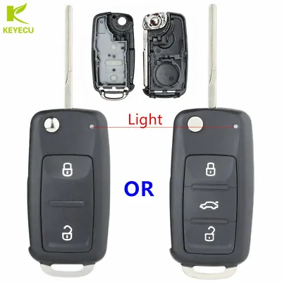 Replacement Flip Remote Key Shell Case Fob 2/3 Button For Volkswagen Seat Skoda  • $9.48