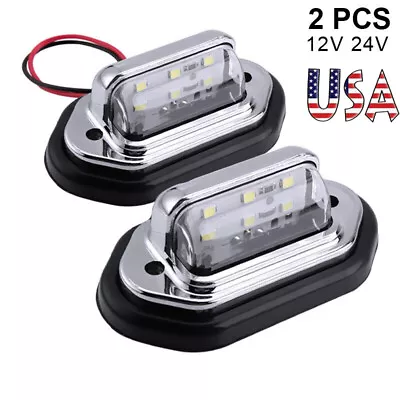 2X Universal LED License Plate Tag Light Lamp White For Truck Trailer SUV RV Van • $8.98