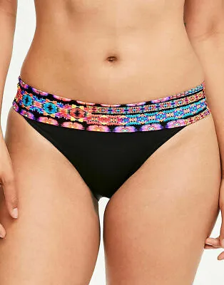 £9.89 • Buy Freya Bikini Brief Echo Beach Size S 10 12 Black Multi Fold Swimwear Bottom 2919