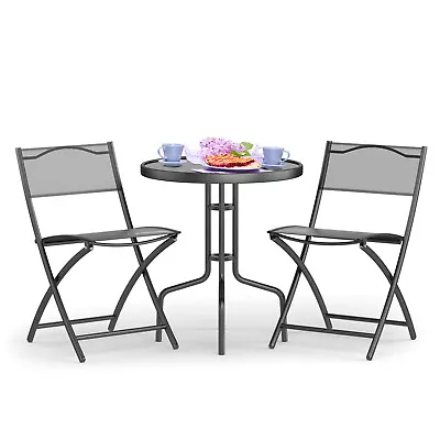 3PCS Patio Bistro Set Table Chair Outdoor Furnitrue Dining Conversaiton Foldable • $91.95