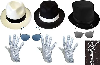 New Deluxe Michael Jackson & Glove Gangster Ringmaster Lincoln Hat Fancy Dress • £9.99