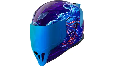 NEW ICON Airflite Helmet - Betta - Blue - ALL SIZES- MOTORCYCLE SPORT BIKE  • $299