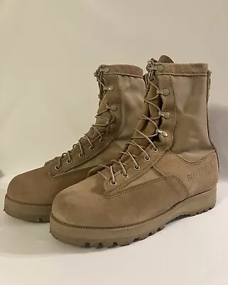 Belleville Combat Boots Mens 8.5 W 03-D-0322 Gore-Tex Desert Tan Military EUC • $54.99