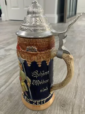 Goebel 9 H Merkelbach Pottery Beer Stein With Pewter Lid - Very Nice!! • $15