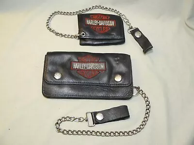 Lot Of Two Vintage Harley-Davidson Leather Chain Wallets • $50