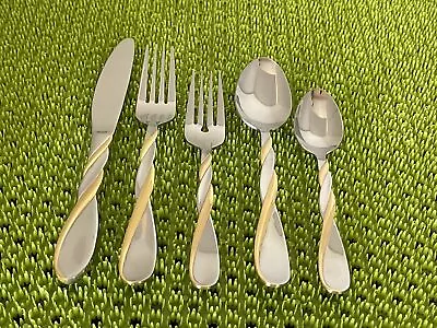 Cambridge CBS 165 Stainless 45pc Set - 8 Place Setting Gold Accent Flatware E26N • $289.95