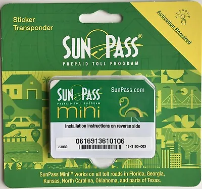 SunPass Mini/Sticker Transponder/Prepaid Toll Program/for Florida & Other States • $11