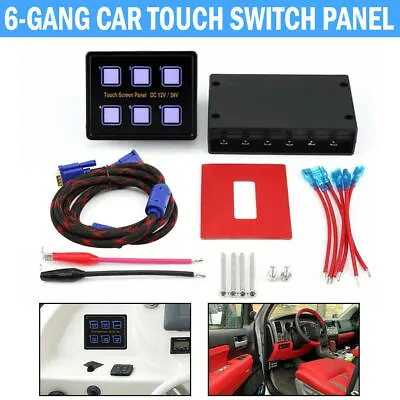 6 Gang 12V/24V Switch Control Panel LED Touch Screen Car Marine Boat RV New • $54.14