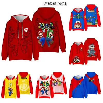 The Super Mario Bros 3D Hoodie Casual Sweatshirt Pullover Hoody Coat Jacket • $30.50