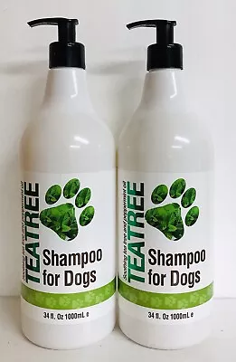 2 Bottles Tea Tree Shoothing Shampoo For Dogs With Peppermint Oil 34 Fl Oz Each • $39.99