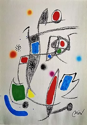 Joan Mirò Lithography 1975 René Magritte Max Ernst Man Ray Max Bill )] • $269.80