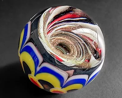 Greg Hoglin 1.25  2003 Flame Vortex Handblown Boro Lampwork Art Glass Marble • $150