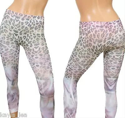 Leopard/Animal Sublimation Wash Dyed Cropped Stretch Leggings OS • $7.19