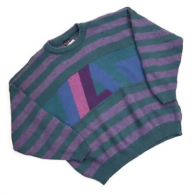 Vintage Knit Jumper Abstract Pattern Cosby Sweater SZ XL / XXL (M7441) • £21.95
