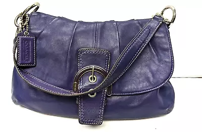 COACH F17217 Soho Leather Buckle Purple Shoulder Bag Purse • $30