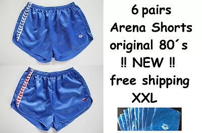 6 Arena 80s Vintage Shorts XXL NEW Sports Retro Nylon Running Sprinter Shiny • £35.88