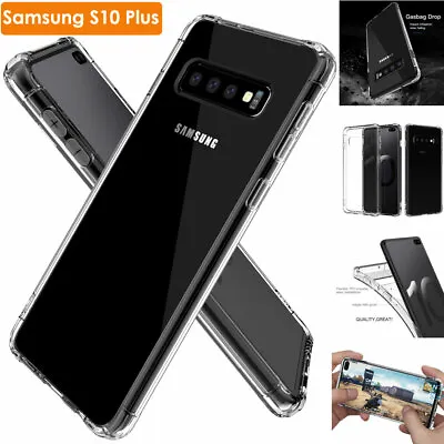 Samsung Galaxy S10 Plus TECHGEAR Premium Shock Proof Clear Gel Case Cover • £2.49