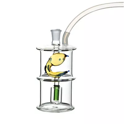 MINI 4.7inch Goldfish Clear Glass Bong Portable Water Pipe Bubbler+Tube & Bowl • $14.16