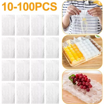 10-100× Ice Cube Freezer Bags Ice Cubes Maker Party Fridge Clear Bag 24 Grids UK • £0.99