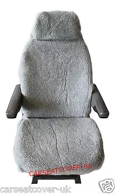 £54.99 • Buy For FIAT DUCATO LUXURY MOTORHOME SEAT COVERS FAUX SHEEPSKIN PAIR - GREY