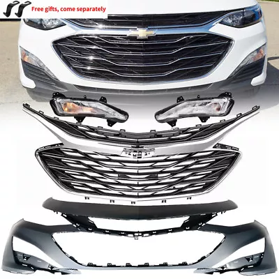 Front Bumper Cover Upper Lower Grille Fog Lights For Chevy Malibu 2019-2023 • $365