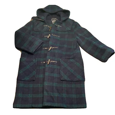 Gloverall Original English Duffle Coat Wool Blackwatch Plaid US/UK 38 EU 48 • $184.95