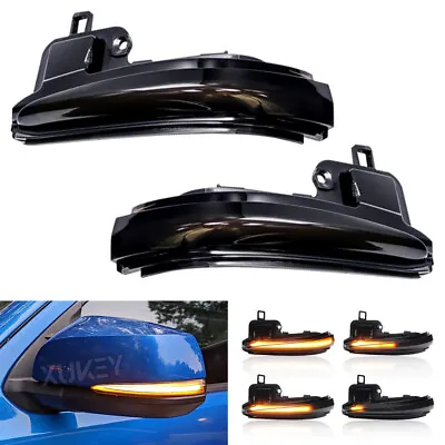 Pair Smoked Sequential LED Side Mirror Turn Signal Lights For Toyota Tacoma Rav4 • $19.49