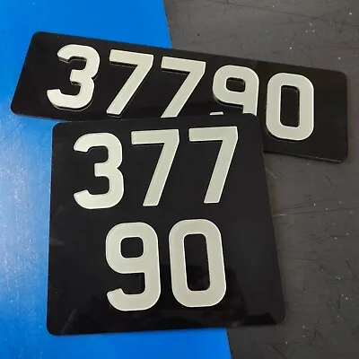 £39.99 • Buy Guernsey Black And Silver 3D 4D Raised Inverted Number Plates White Show Classic