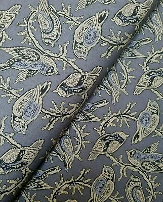 Cotton Fabric Quilting Material Renee Nanneman - Aviary - Grey - Makower • £4.15