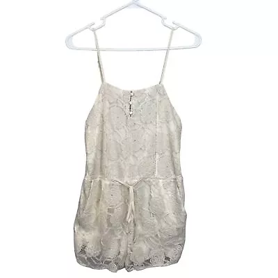 NWT Zara Womens Ivory Lace Lined Romper Shorts Size Small • $29.49